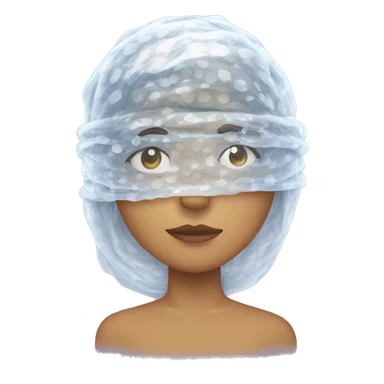 Head wrapped in bubble wrap sticker