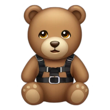 Teddy bear in black harness sticker
