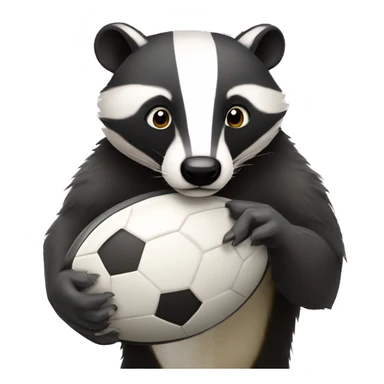 Badger holding a rugby ball sticker