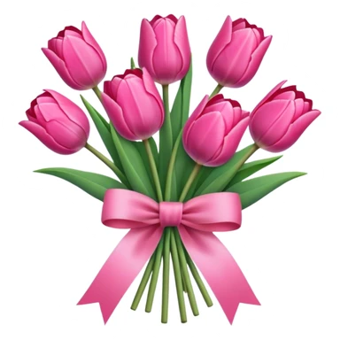 pink tulip bouquet with a bow sticker