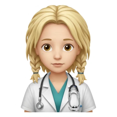 blonde girl doctor with dreadlock sticker