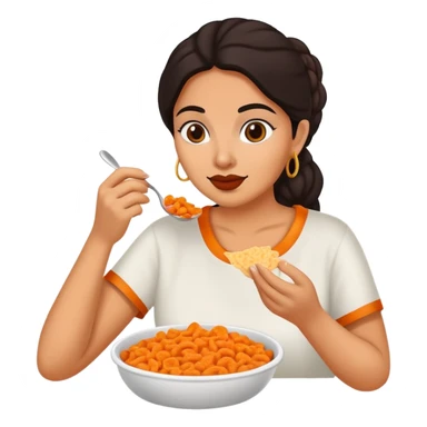 Mexican woman with bean dip and Cheetos  sticker