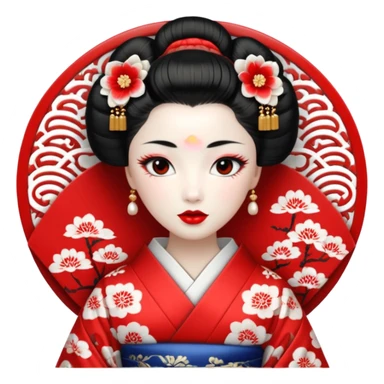 white geisha sticker