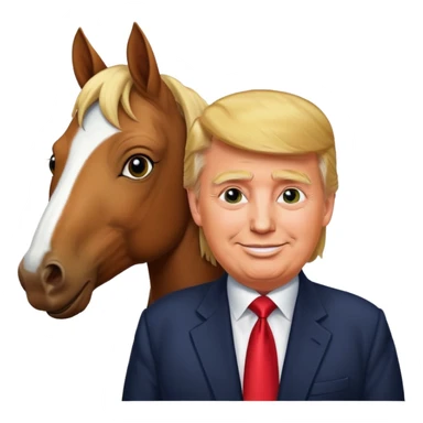 Donald trump with a horse sticker