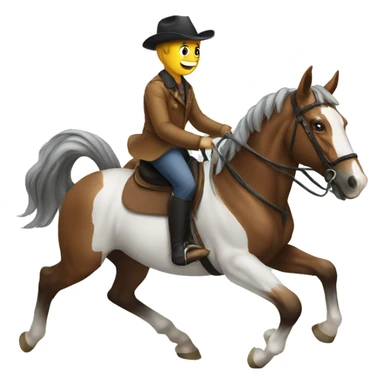 A horse riding a horse  sticker
