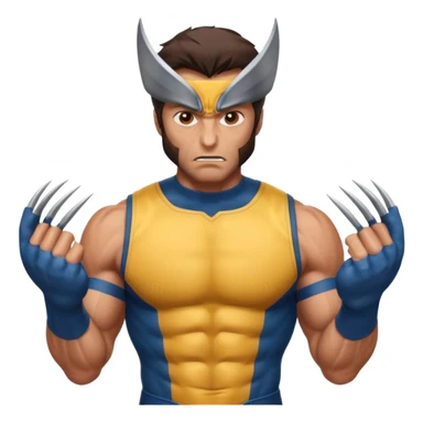Make a brown-eyed man in a wolverine costume who wonders? sticker
