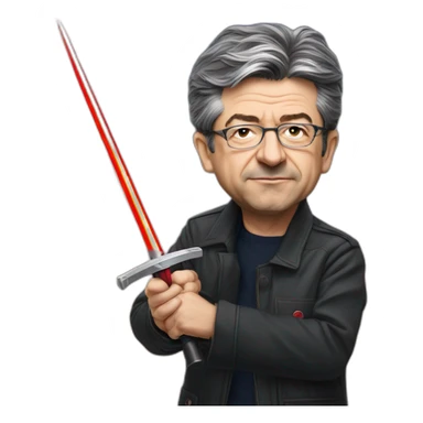 Mélenchon avec un sabre laser sticker
