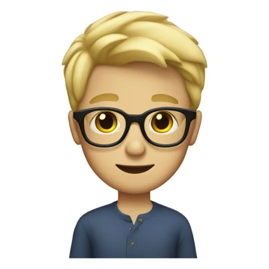 Blonde boy wearing glasses sticker