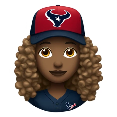 HOUSTON TEXANS baseball hat woman with long curly hair  sticker