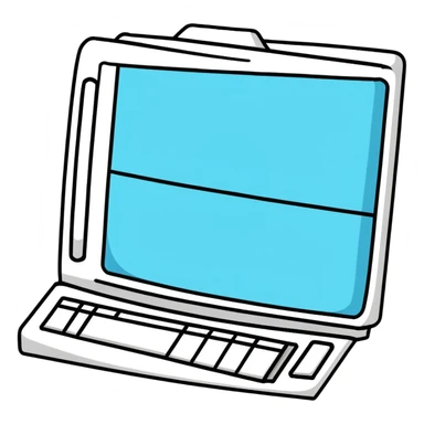 computer with website sticker