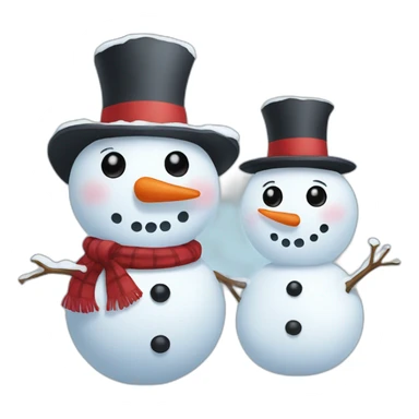 snowman and snowman woman sticker
