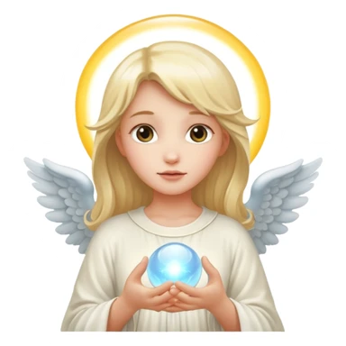 girl angel holding glowing ball sticker