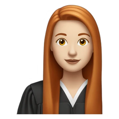 redhead white woman medium long straight hair, celebrating graduation sticker