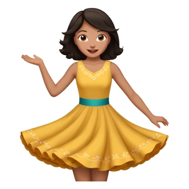 Dark hair women twirling sticker