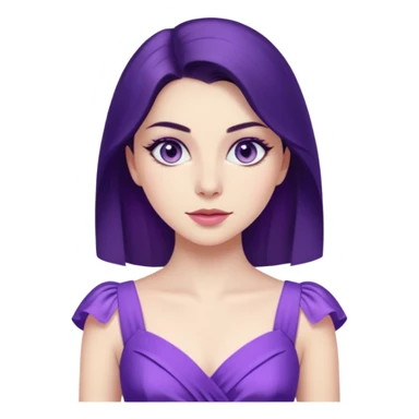 Demet özdemir as a character from game of thrones with lilac eyes and a purple dress. sticker