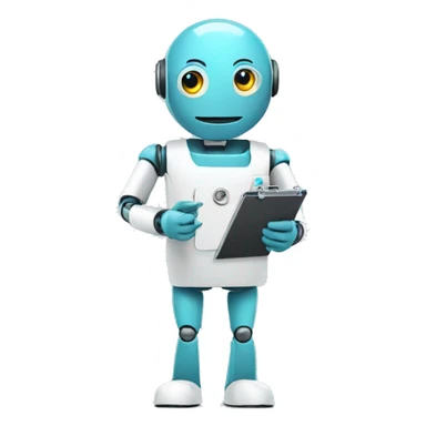 Healthcare Bot holding clipboard sticker