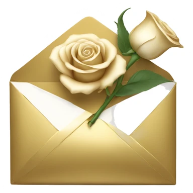 Elegant gold Envelope with a white rose sticker