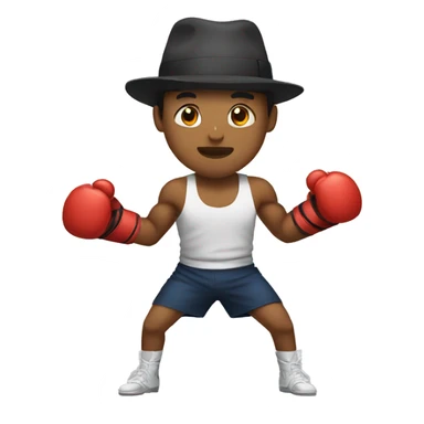 man with a hat doing boxing sticker