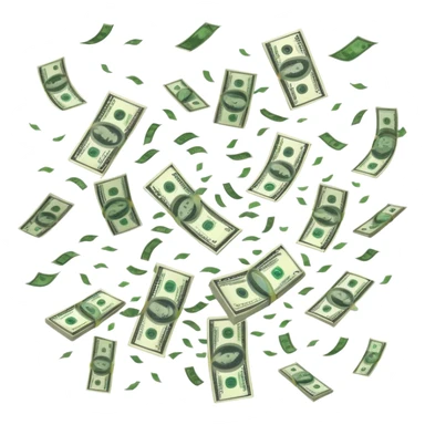 dollars raining from the sky, money falling from clouds sticker