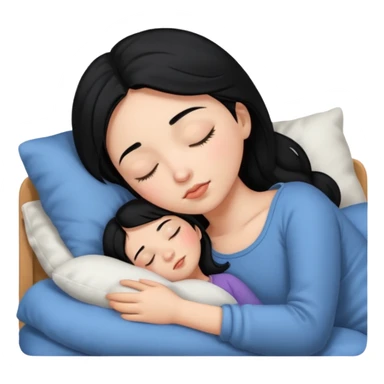 Sleeping black haired girl sticker