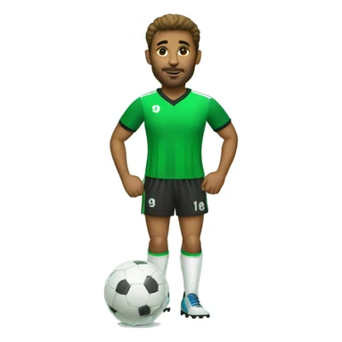 futbolista con balón pies y camiseta verde sticker