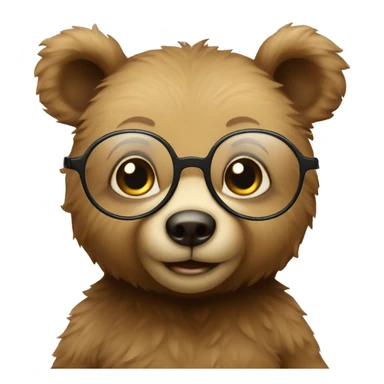 cute baby bear wearing glasses sticker
