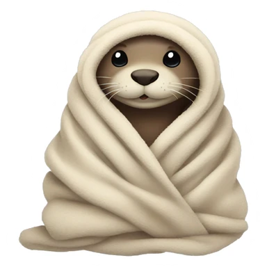 otter cozy in blanket sticker