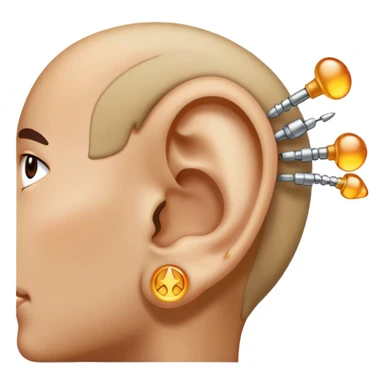 Ear with piercings sticker