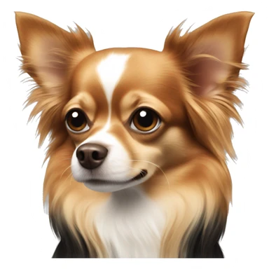 long haired chihuahua brown and red and black sticker