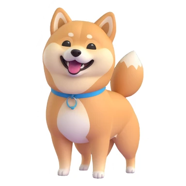 shiba inu standing, laughing sticker