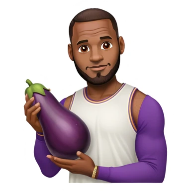Lebron with an eggplant sticker