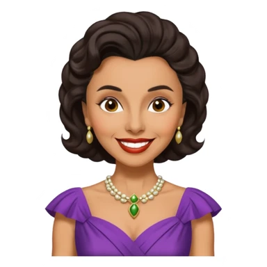 Lena Horne with dark brown hair sticker