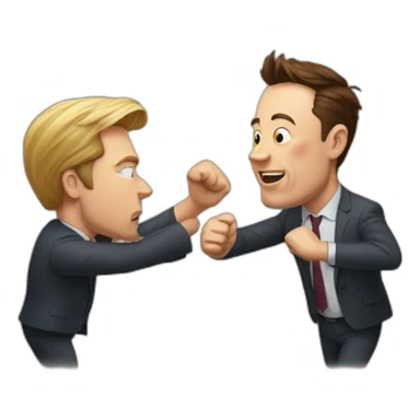 Elon musk punching mark zukkerburg sticker