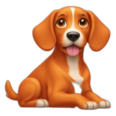 An orange dog with floppy ears sticker