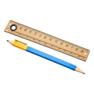 Ruler and protractor beside pencil sticker
