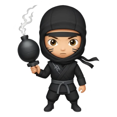 ninja with bomb sticker