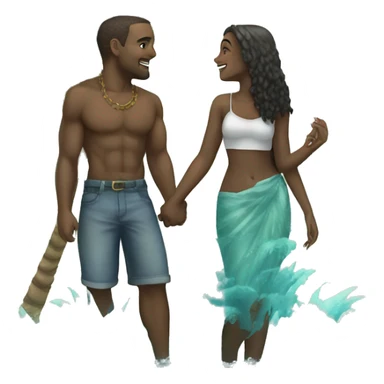 Love ocean ocean palm tree couple sticker