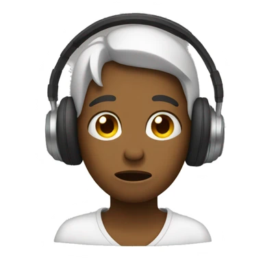 wearing headphones and crying sticker