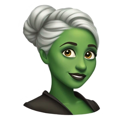 cynthia erivo, but as elphaba with green skin sticker