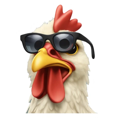 Chicken with Jordan shoes and sun glasses sticker