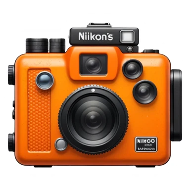orange nikonos v camera sticker