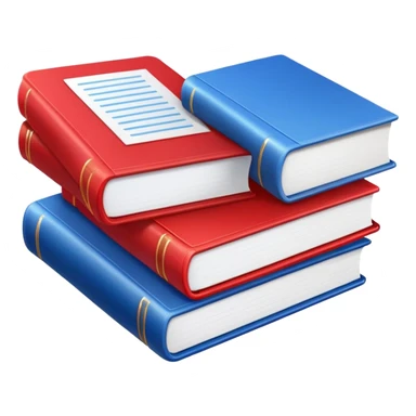 three books color red blue sticker