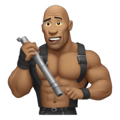 the rock eating a metal pipe sticker