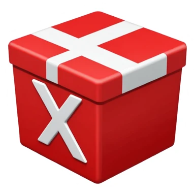 white x in red box 2D sticker