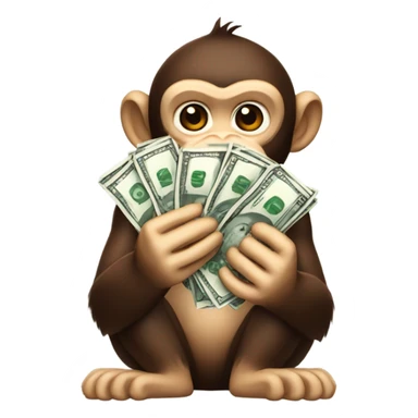 Monkey holding money  sticker