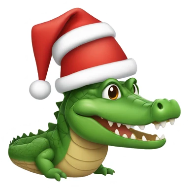 crocodile with santa hat sticker