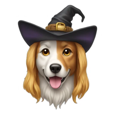 Dog witch beer sticker
