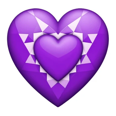 purple heart with a geometric tessellation sticker
