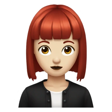 red-haired goth with bangs sticker