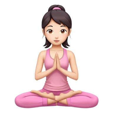 asian yoga girl light pink clothes  sticker